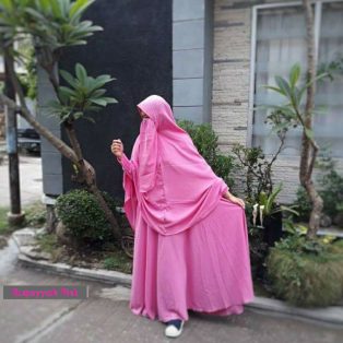 Gamis Set Ruqoyyah Pink Size L